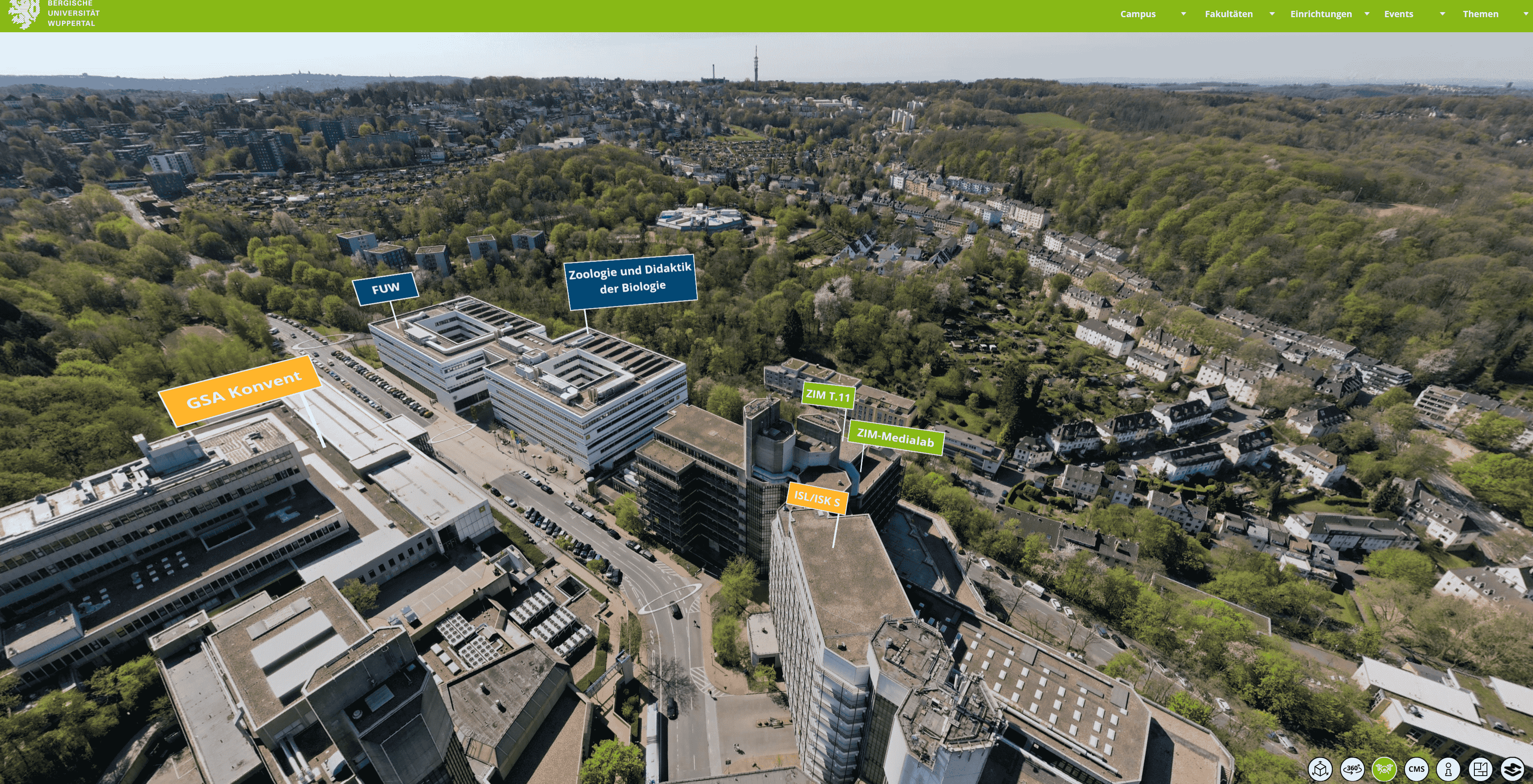 Die Bergische Universität Wuppertal in 360° entdecken